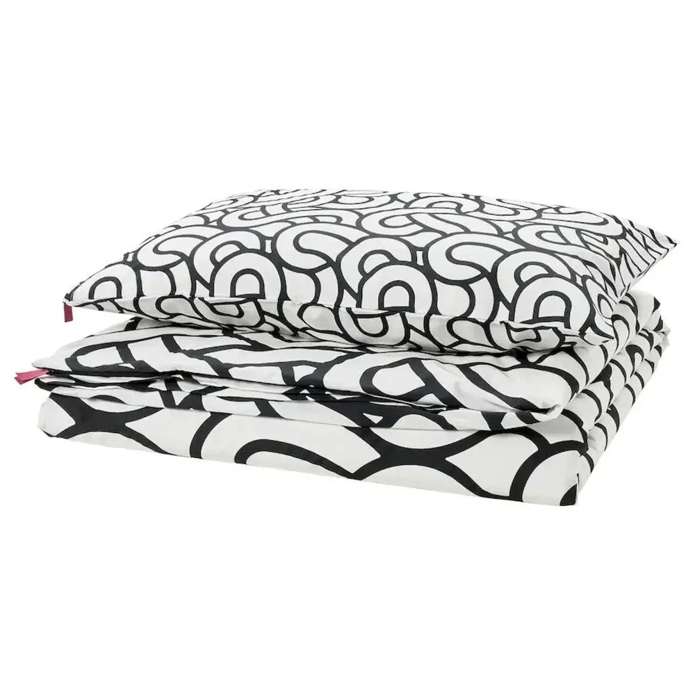 Ikea Sotronn Twin Duvet Cover with Pillowcase white/black/patterned New
